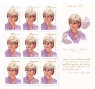 Tanzánia známky, Princezna Diana